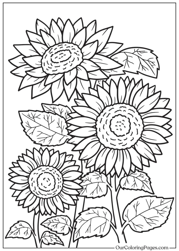 Printable Sunflower Coloring Page for Instant Joy!