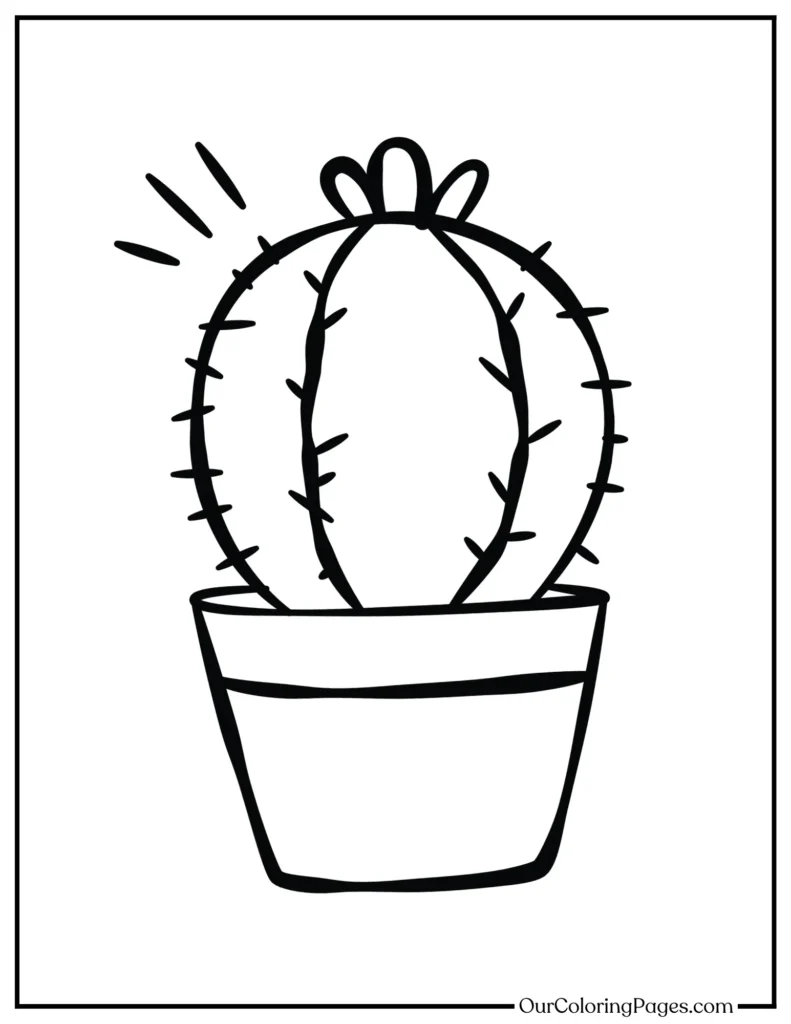 Blooming Desert, Printable Cactus Coloring Pages for Relaxation