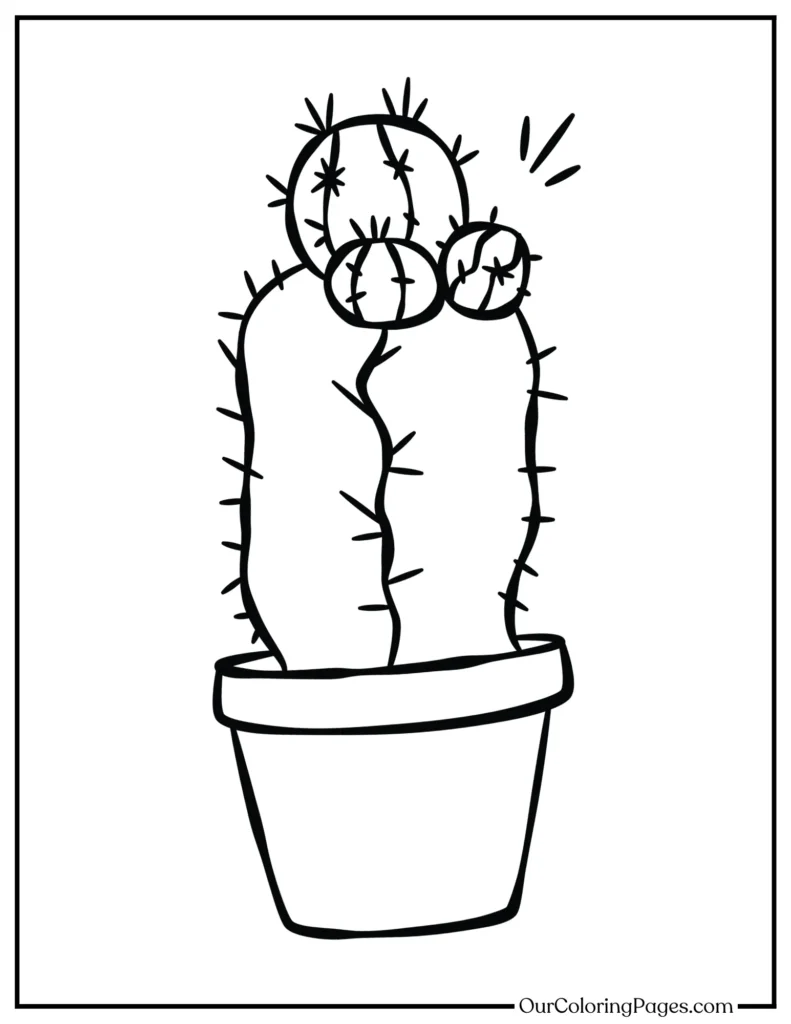 Cactus Extravaganza, Printable Coloring Pages for Endless Fun