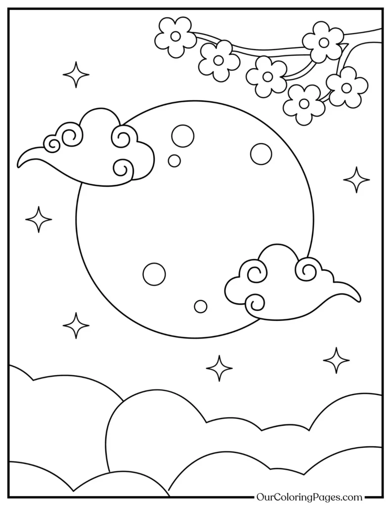 Celestial Creativity, Dive into Moon Coloring Pages