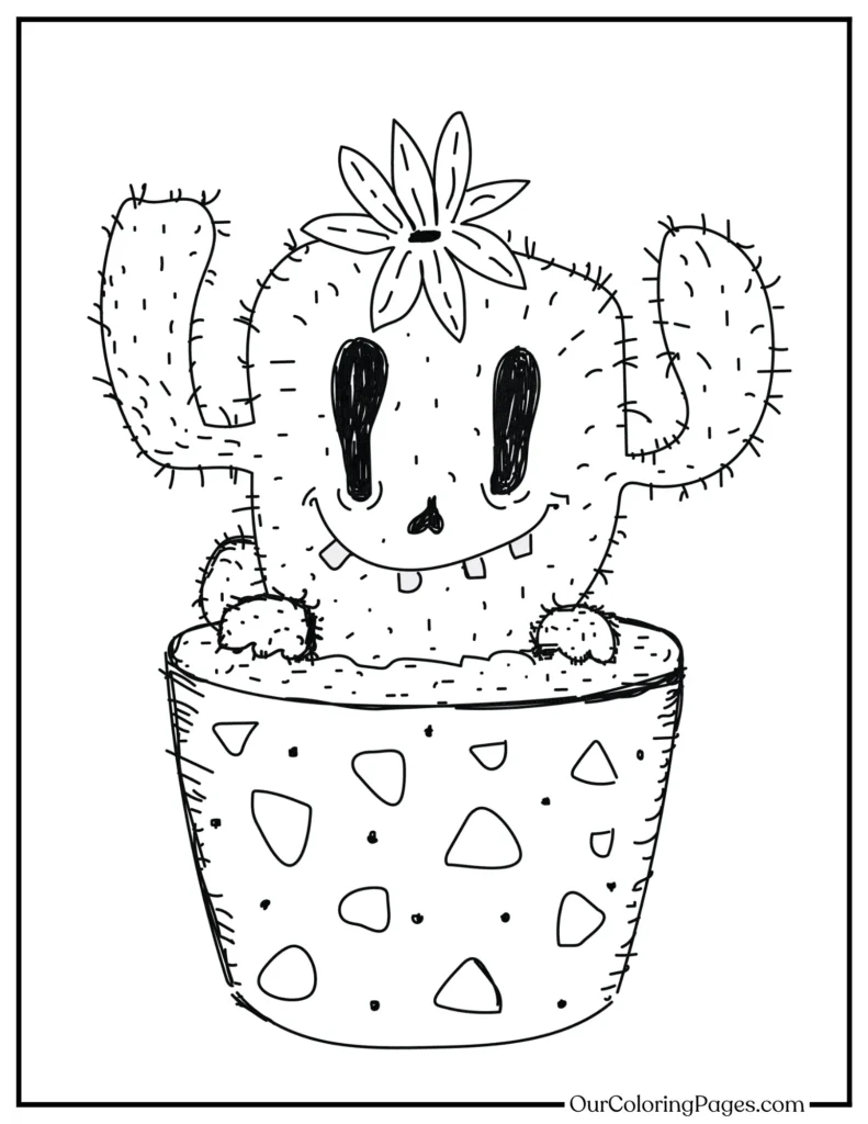 Color Your World with Cactus Charm, Printable Coloring Pages