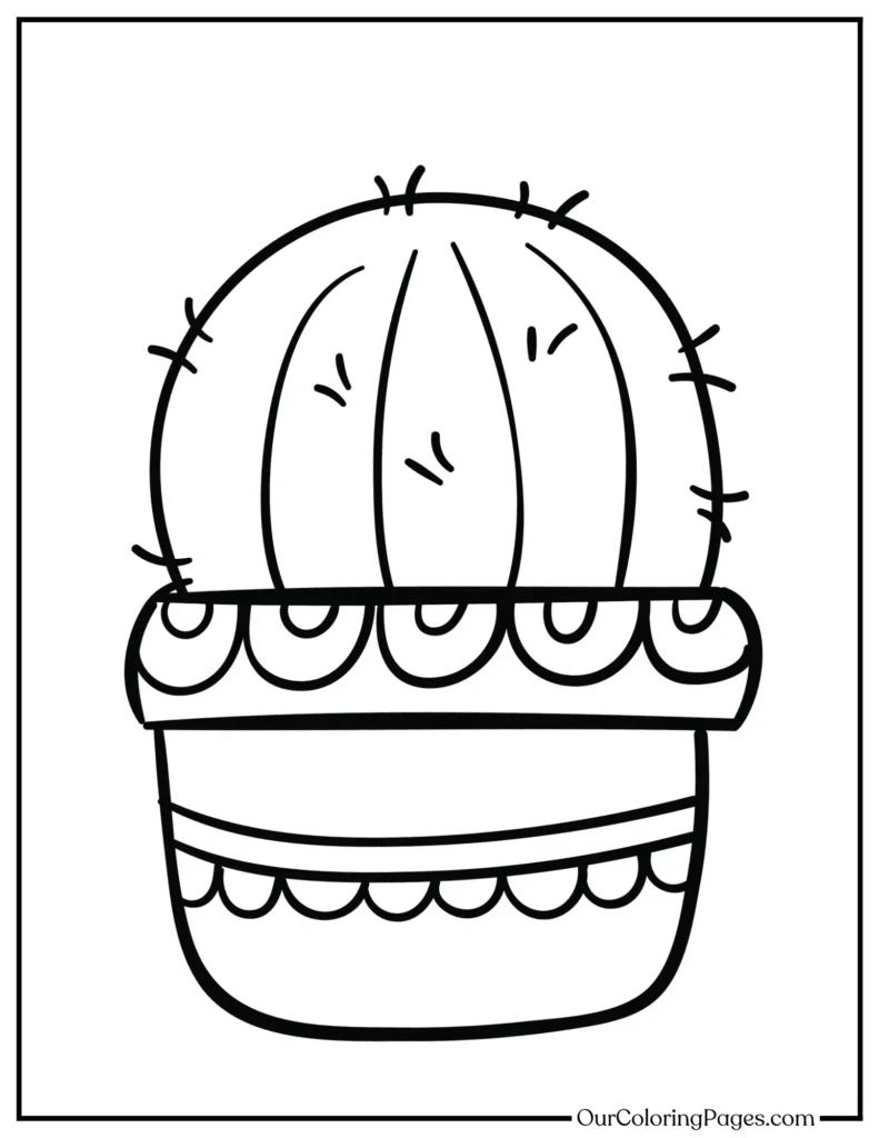Colorful Cactus Escape, Printable Coloring Pages for Relaxation