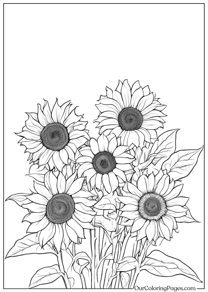 Enjoy the Tranquility of Coloring Sunflowers!