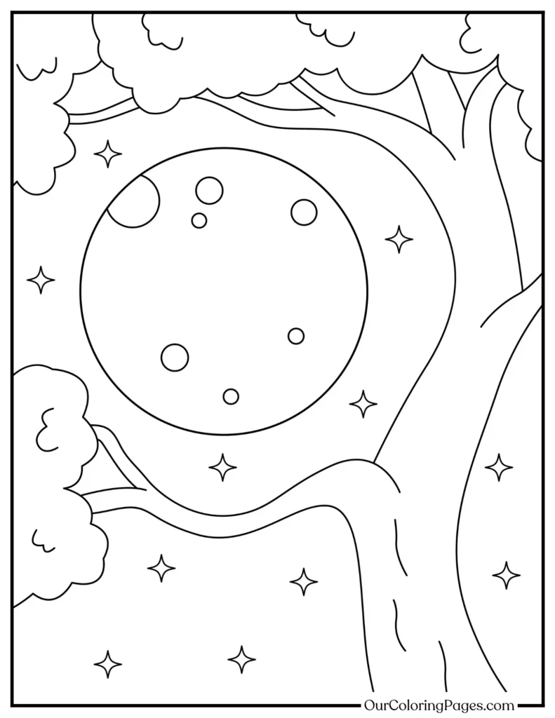 From Crescent to Full, Moon Coloring Pages for Every Phase