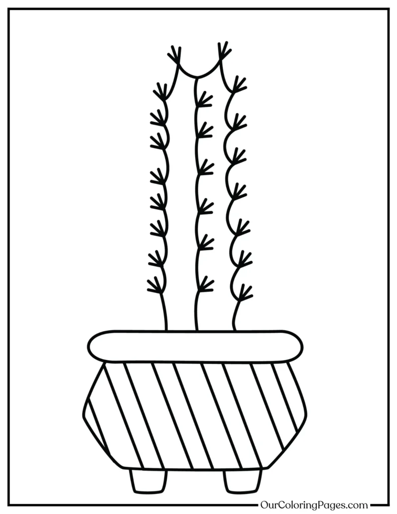 Get Creative with Cactus, Printable Coloring Pages for Plant Lovers