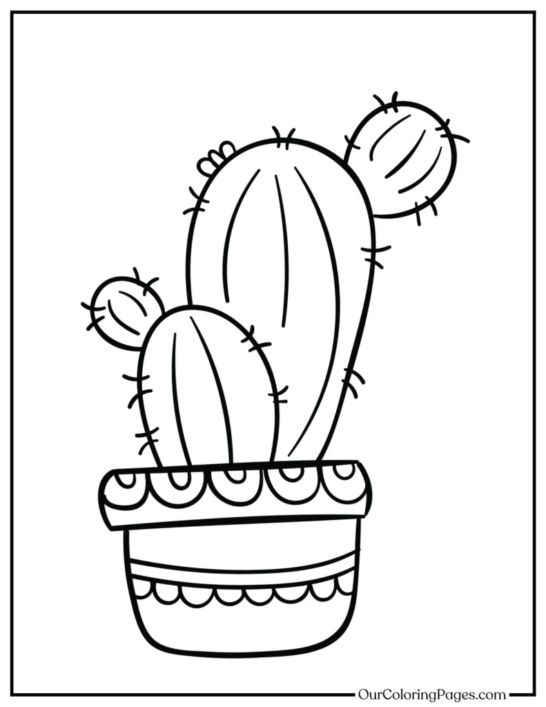 Ink the Spikes, Printable Cactus Coloring Pages for Art Lovers
