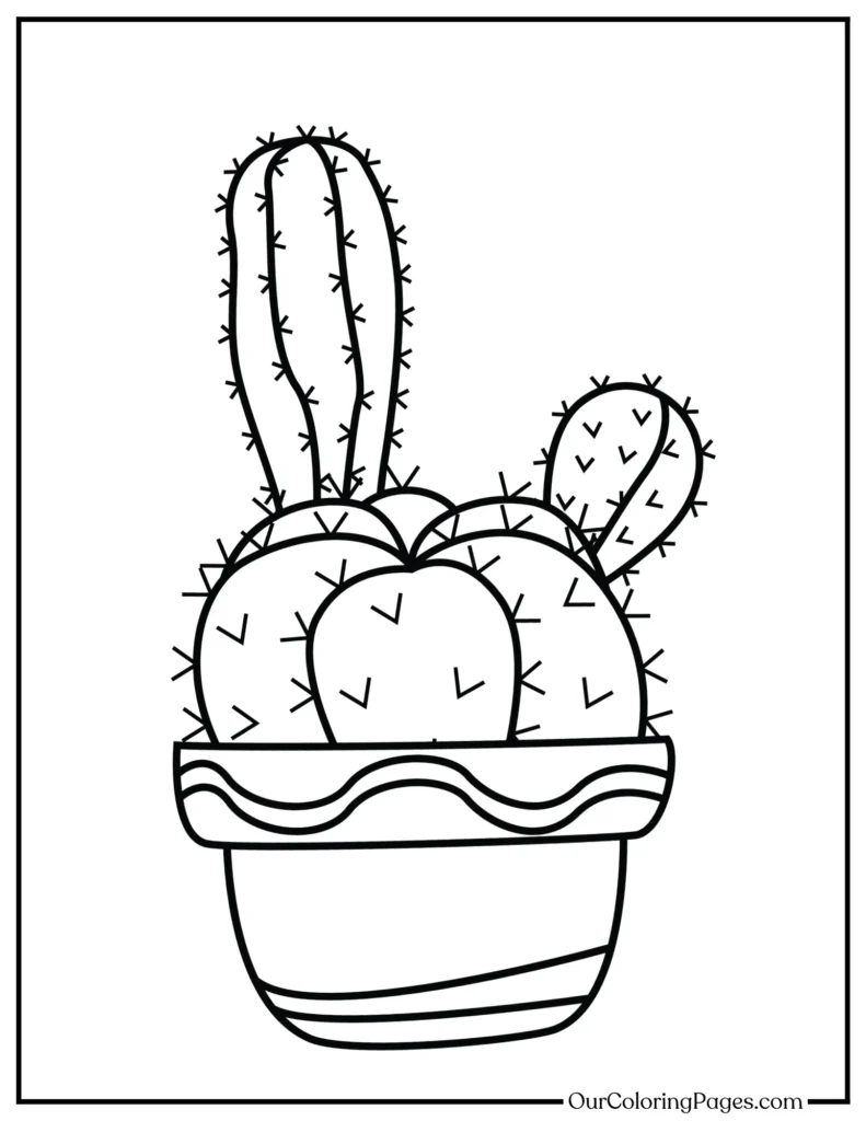 Prickly Perfection, Enjoy Intricate Cactus Coloring Pages Today