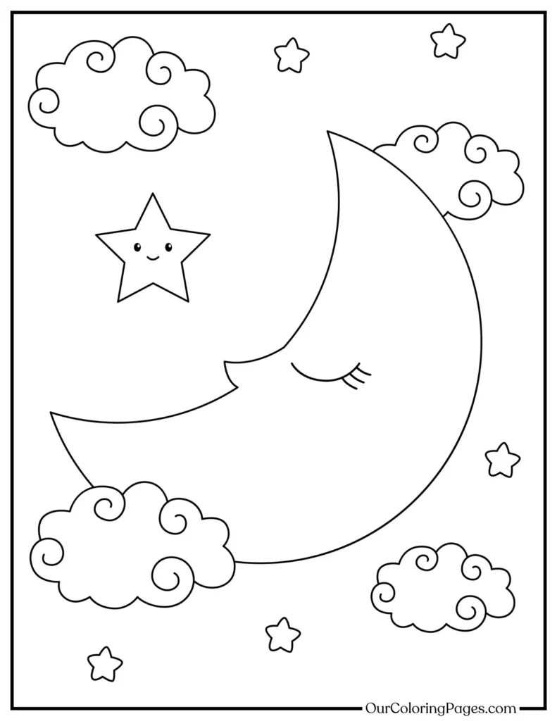 Unveil the Mysteries, Moon Coloring Pages for Curious Minds