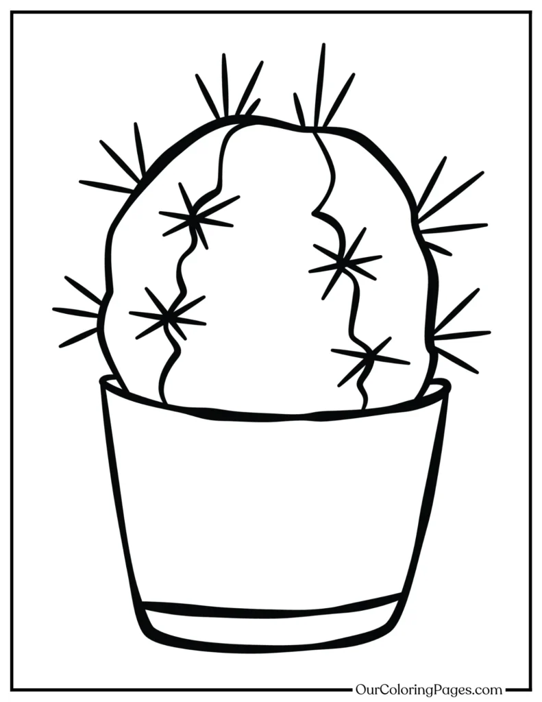 Unwind with Cacti, Printable Coloring Pages for Stress Relief